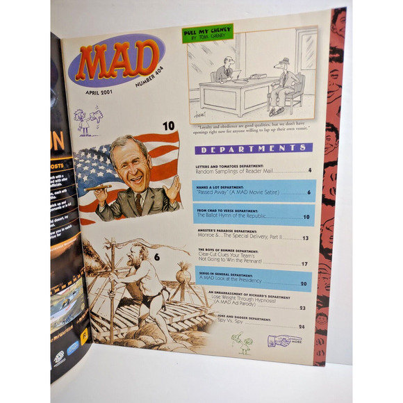 MAD Magazine April 2001 # 404 Castaway George Bush Politics Movie Parody Spoofs - Picture 2 of 6